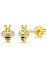 outstanding enamel honey bee gold baby earrings 